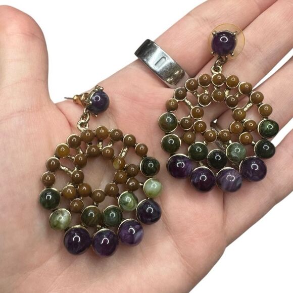 Multi Colored Beaded Earrings - Picture 1 of 4